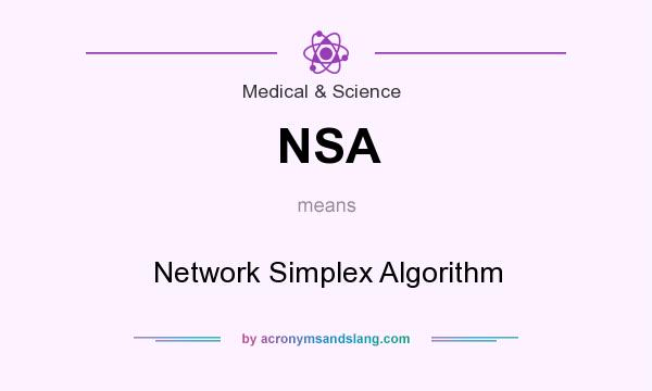 What does NSA mean? It stands for Network Simplex Algorithm