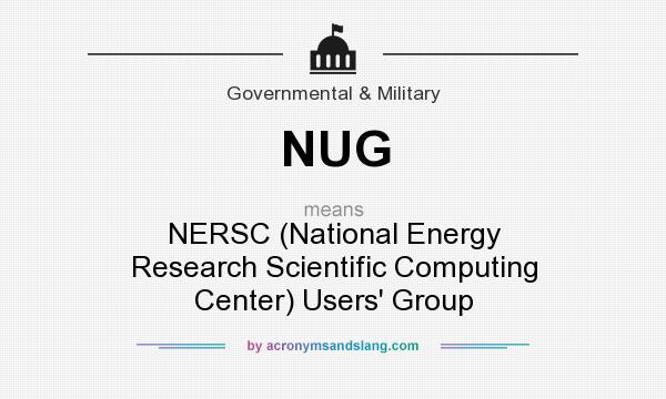 What does NUG mean? It stands for NERSC (National Energy Research Scientific Computing Center) Users` Group