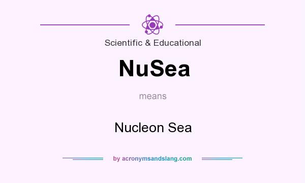 What does NuSea mean? It stands for Nucleon Sea