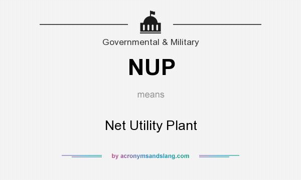 What does NUP mean? It stands for Net Utility Plant