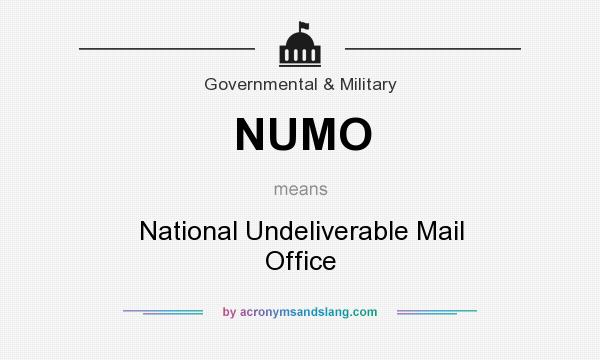 What does NUMO mean? It stands for National Undeliverable Mail Office