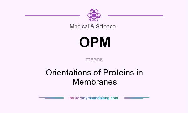 What does OPM mean? It stands for Orientations of Proteins in Membranes