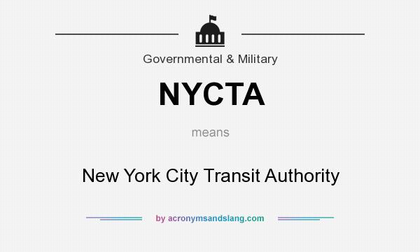What does NYCTA mean? It stands for New York City Transit Authority