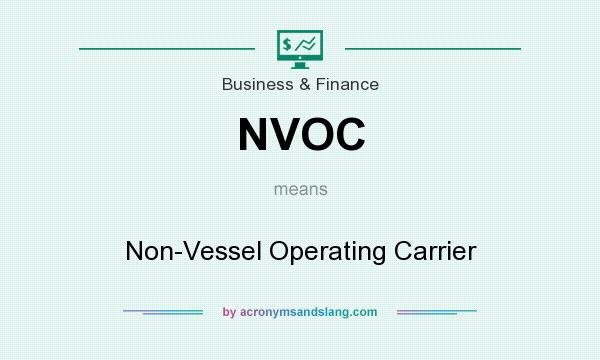 What does NVOC mean? It stands for Non-Vessel Operating Carrier