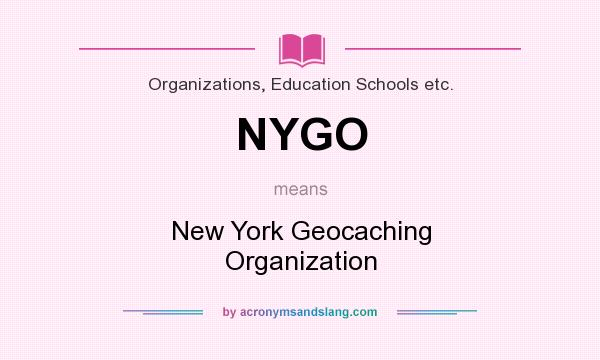 What does NYGO mean? It stands for New York Geocaching Organization