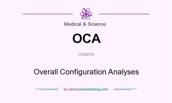 What does OCA mean? It stands for Overall Configuration Analyses