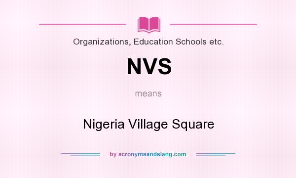 What does NVS mean? It stands for Nigeria Village Square