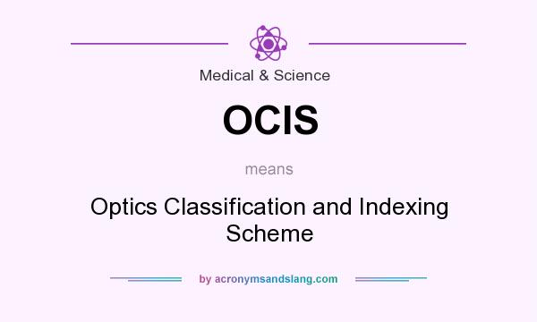 What does OCIS mean? It stands for Optics Classification and Indexing Scheme