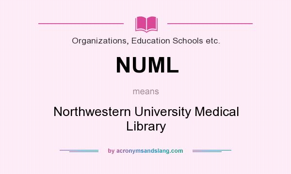 What does NUML mean? It stands for Northwestern University Medical Library
