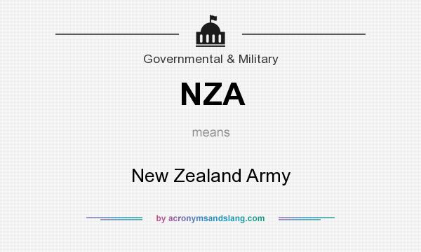 What does NZA mean? It stands for New Zealand Army