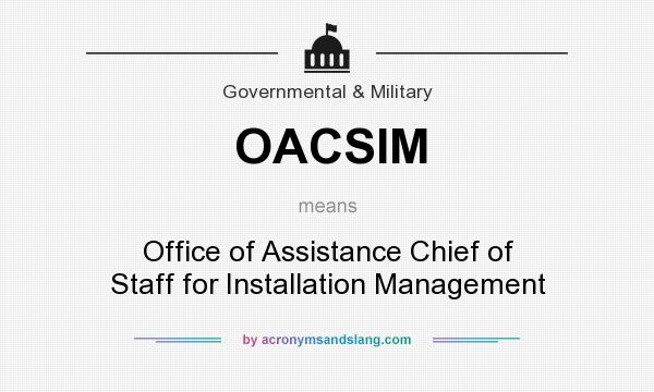 What does OACSIM mean? It stands for Office of Assistance Chief of Staff for Installation Management
