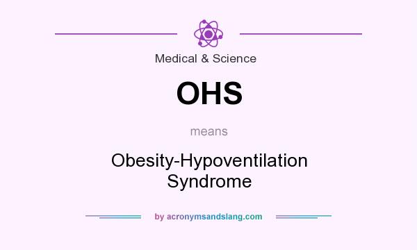 What does OHS mean? It stands for Obesity-Hypoventilation Syndrome