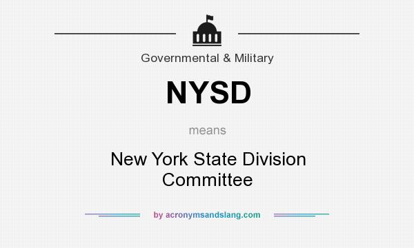 What does NYSD mean? It stands for New York State Division Committee