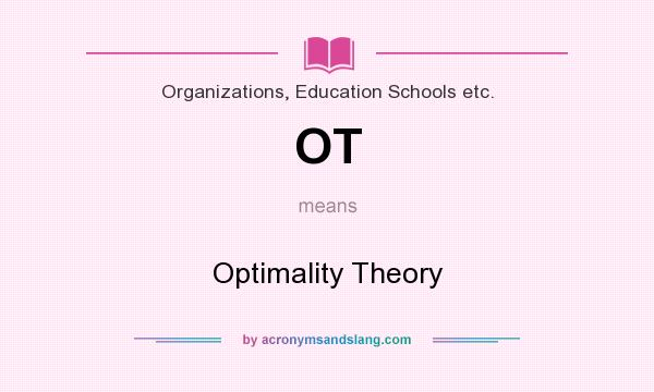 What does OT mean? It stands for Optimality Theory