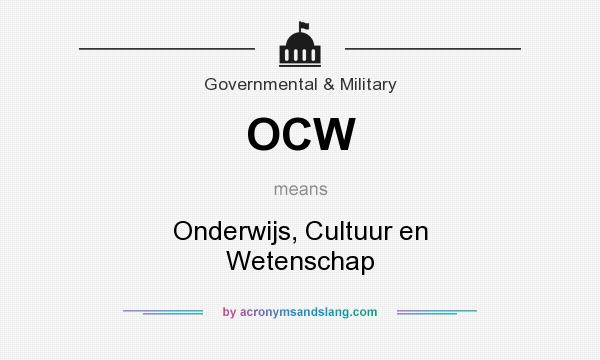 What does OCW mean? It stands for Onderwijs, Cultuur en Wetenschap