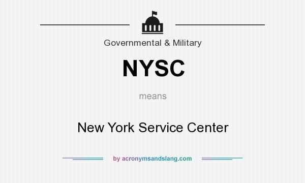 What does NYSC mean? It stands for New York Service Center