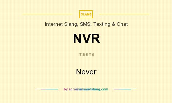 What does NVR mean? It stands for Never