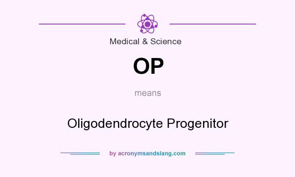 What does OP mean? It stands for Oligodendrocyte Progenitor