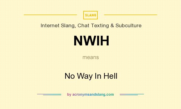 What does NWIH mean? It stands for No Way In Hell