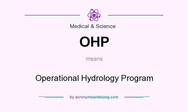 What does OHP mean? It stands for Operational Hydrology Program
