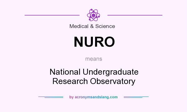What does NURO mean? It stands for National Undergraduate Research Observatory