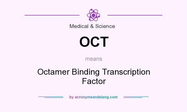 What does OCT mean? It stands for Octamer Binding Transcription Factor