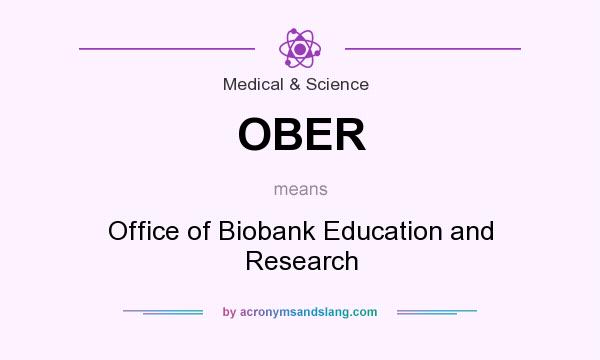 What does OBER mean? It stands for Office of Biobank Education and Research