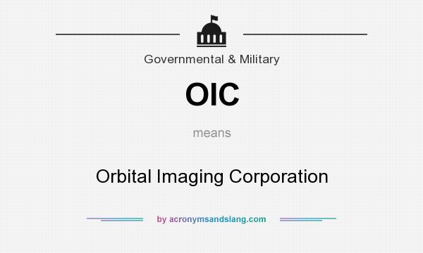 What does OIC mean? It stands for Orbital Imaging Corporation