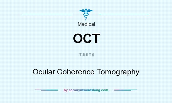 What does OCT mean? It stands for Ocular Coherence Tomography