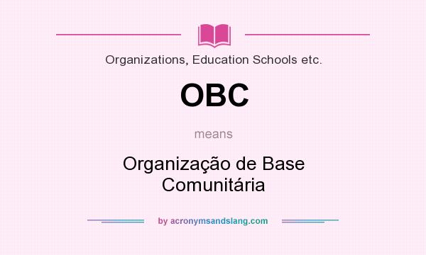 What does OBC mean? It stands for Organização de Base Comunitária