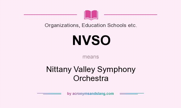 What does NVSO mean? It stands for Nittany Valley Symphony Orchestra