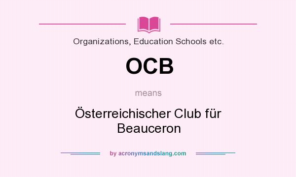 What does OCB mean? It stands for Österreichischer Club für Beauceron