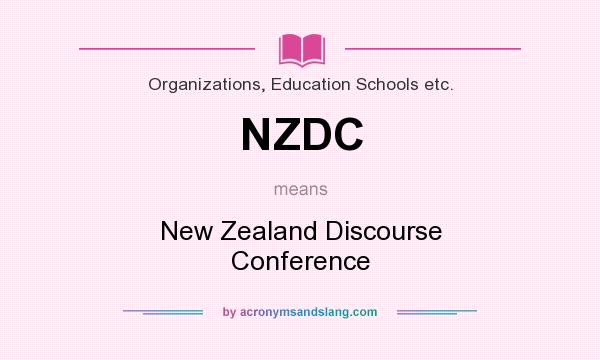 What does NZDC mean? It stands for New Zealand Discourse Conference