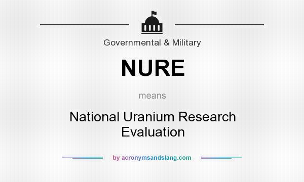 What does NURE mean? It stands for National Uranium Research Evaluation