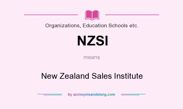 What does NZSI mean? It stands for New Zealand Sales Institute