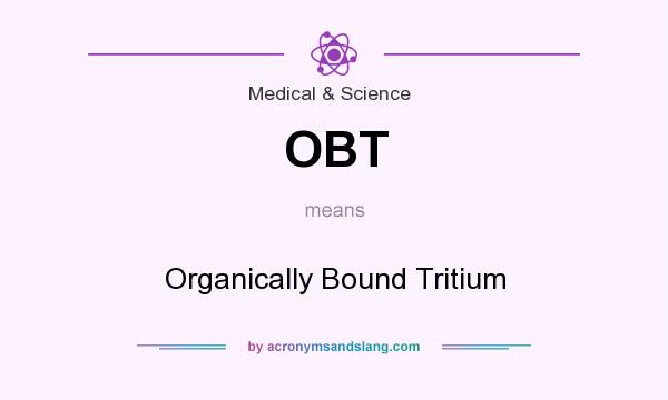 What does OBT mean? It stands for Organically Bound Tritium
