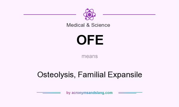 What does OFE mean? It stands for Osteolysis, Familial Expansile