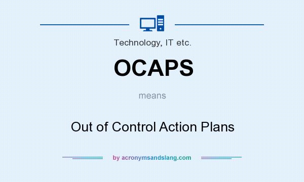 What does OCAPS mean? It stands for Out of Control Action Plans