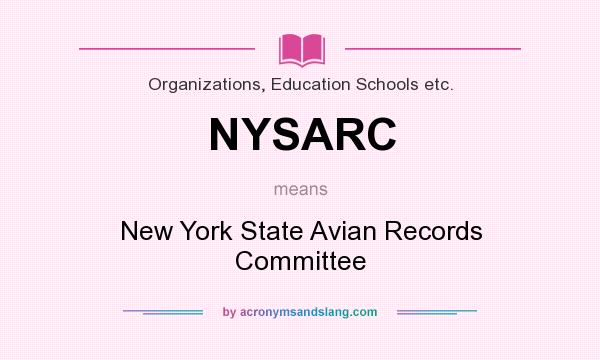 What does NYSARC mean? It stands for New York State Avian Records Committee