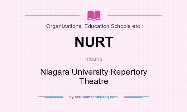 What does NURT mean? It stands for Niagara University Repertory Theatre