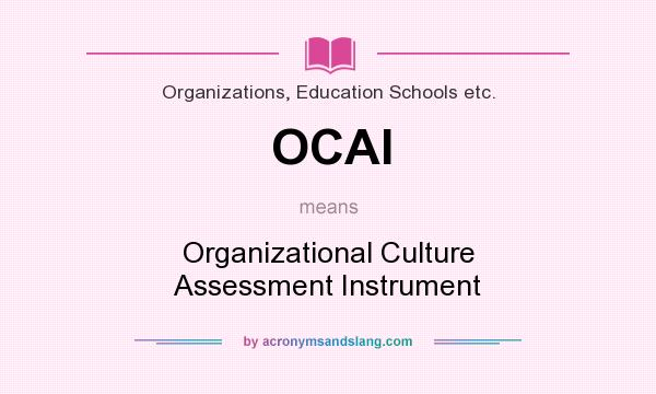 What does OCAI mean? It stands for Organizational Culture Assessment Instrument
