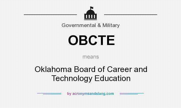 What does OBCTE mean? It stands for Oklahoma Board of Career and Technology Education
