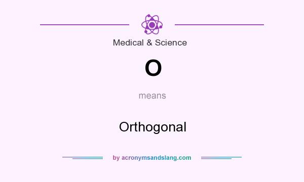 What does O mean? It stands for Orthogonal
