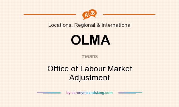 What does OLMA mean? It stands for Office of Labour Market Adjustment