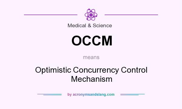 What does OCCM mean? It stands for Optimistic Concurrency Control Mechanism