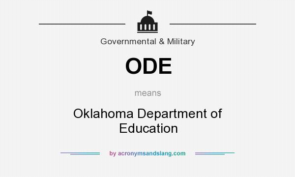 What does ODE mean? It stands for Oklahoma Department of Education