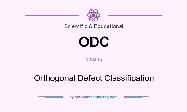 What does ODC mean? It stands for Orthogonal Defect Classification