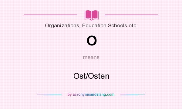What does O mean? It stands for Ost/Osten