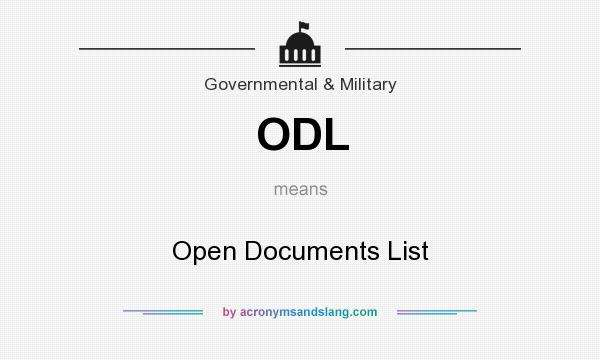 What does ODL mean? It stands for Open Documents List