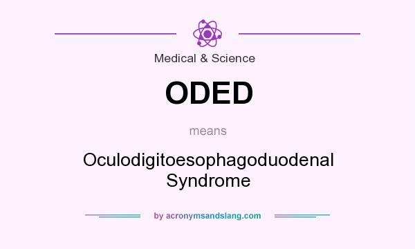 What does ODED mean? It stands for Oculodigitoesophagoduodenal Syndrome